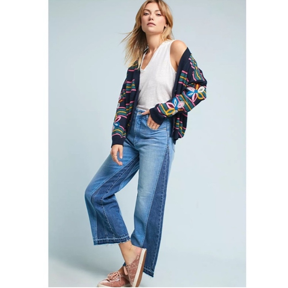ANTHROPOLOGIE MOTH Felted Posy Cardigan Size L - Picture 4 of 12